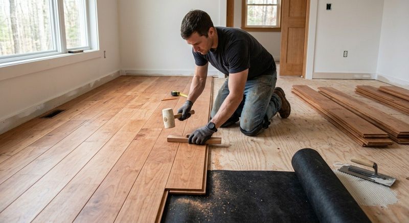 Cherry Floor Installation in Avondale, PA