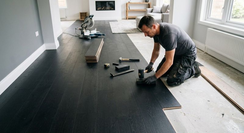 Dark Wood Floor Installation